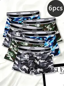 Full of street style! Men's trendy camouflage boxer briefs, durable and resistant to wear without deformation, a must-have for sporty fashion men.