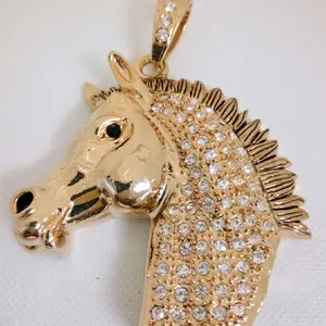 Gold Plated Horse Head Charm - 3 in Classic Shape Charm, Tarnish Proof Durable Gold Plating, Versatile for Casual & Formal Outfits