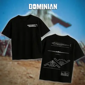 DOMINIAN B2 Spirit Blueprint T-Shirt/Hoodie Vintage Northrop Grumman Stealth Bomber Graphic Tee Military Enthusiast Streetwear Clothing Gift for Men Breathable Printing