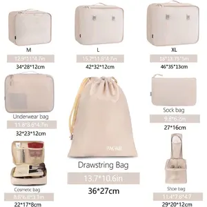 8 Set Packing Cubes Luggage acking Organizers for Travel Accessories-Cream Visit the Store