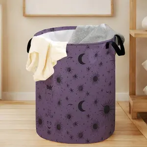 Starry Sky Print Laundry Basket, Multi-purpose Clothes Toy Storage Basket, Laundry Hamper, Household Storage Organizer for Home Bedroom Living Room