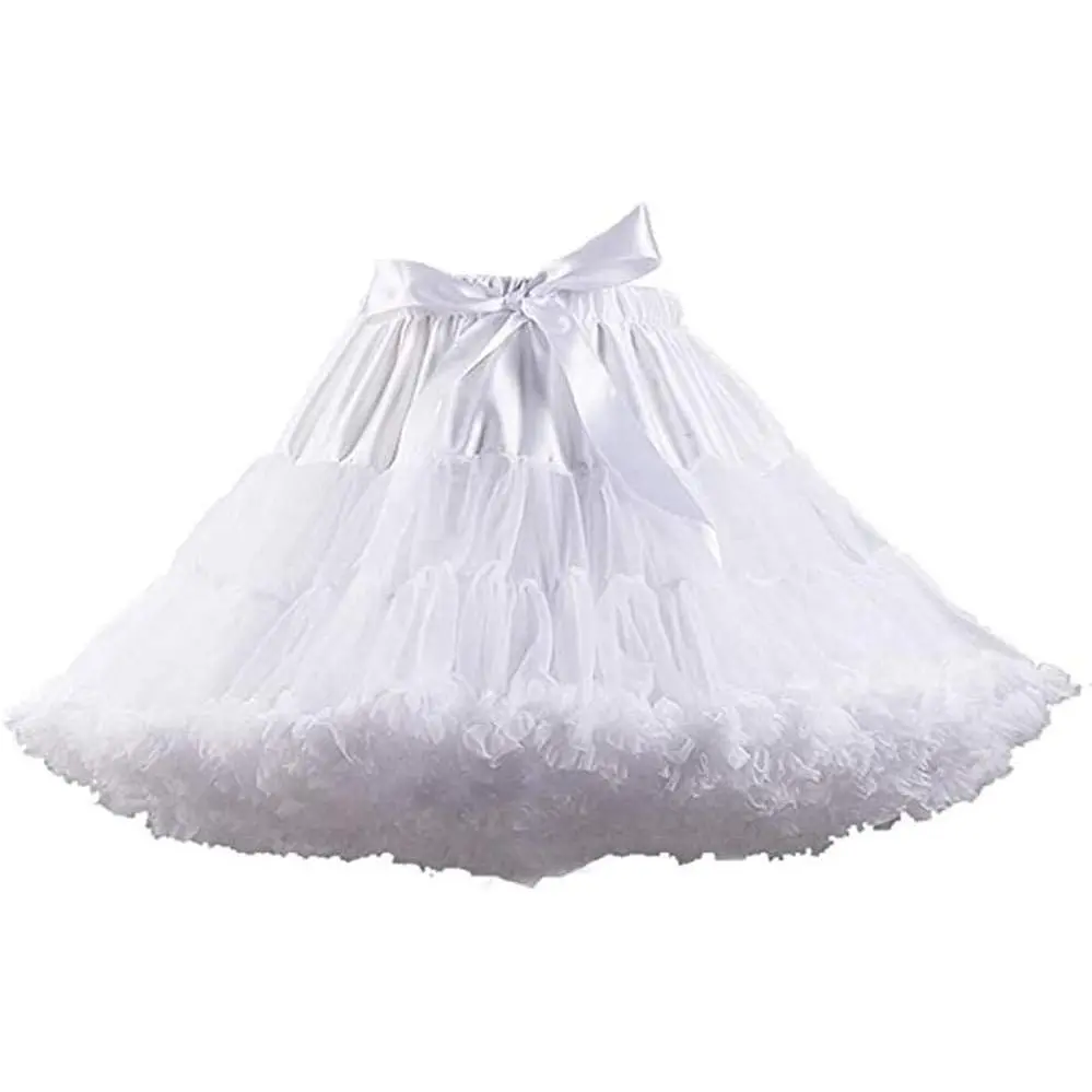 Women's Elastic Waist Chiffon Petticoat Puffy Tutu Tulle Skirt Princess  Dance Pettiskirts Underskirt
