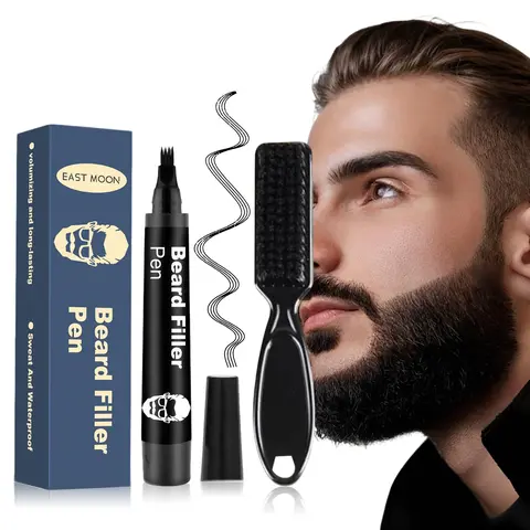 Beard Pen Filler for Men – Waterproof, Sweatproof & Long-Lasting – Natural Finish for Beard & Scalp – Covers Patches Instantly!