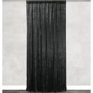 Velvet 12 ft x 60 Inch Drape with 4 Inch Pocket Black
