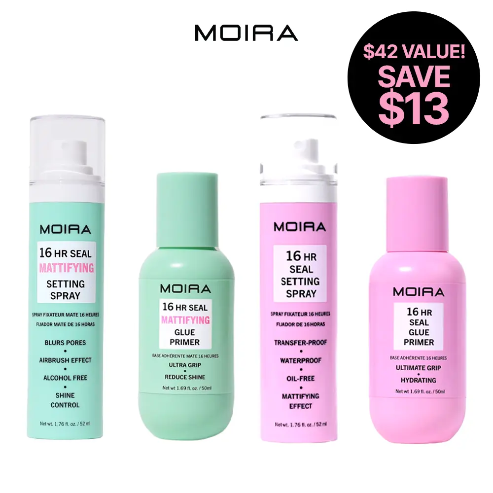MOIRA | 16HR Grip & Set Bundle | Long-Wear Primer & Setting Spray Duo