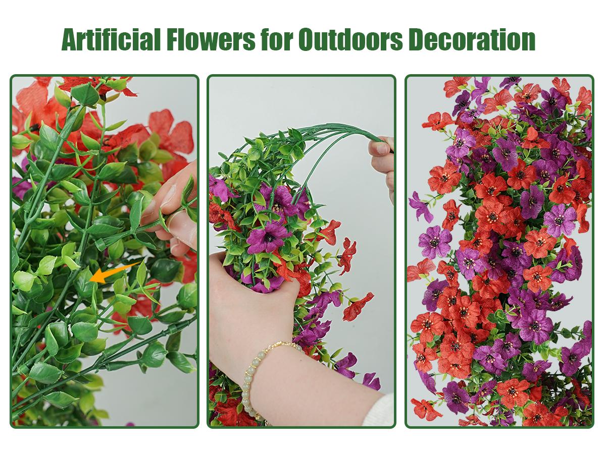 Set of 2 Artificial Cedar Topiary Trees (5/4/3 ft) — Includes Faux Flowers | Realistic Potted Plants for Indoor, Outdoor, and Porch Decor