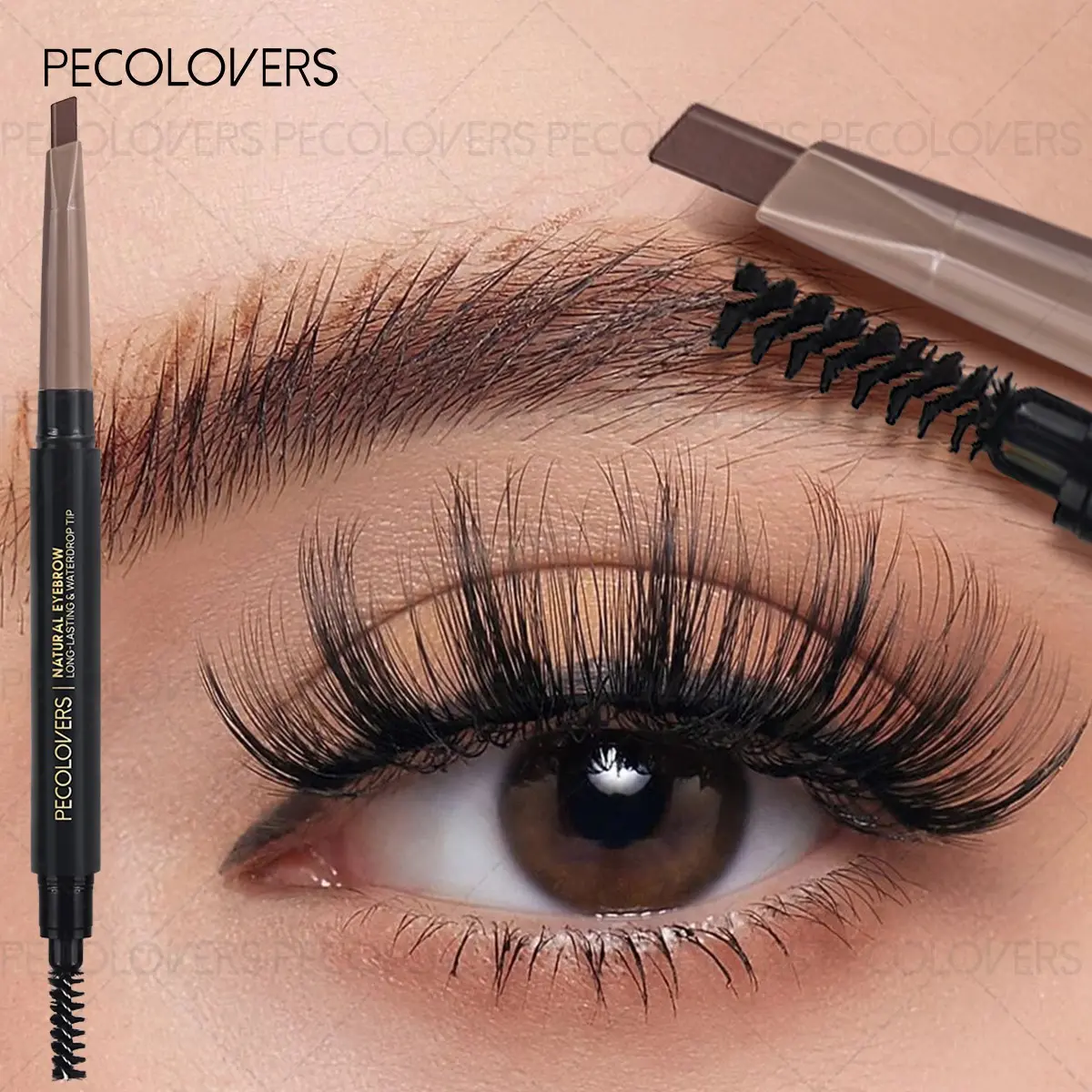 1PC Double Head Eyebrow Enhancers Pencil Tattoo Waterproof Long Lasting Brow Pen Eyebrow Liner With Eyebrow Brush Eyebrow Thickener Eye Makeup