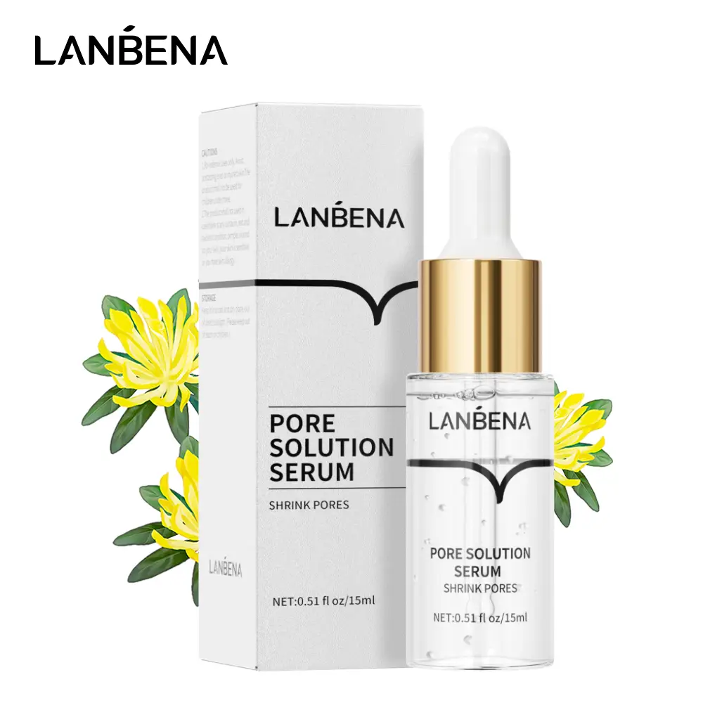 LANBENA Pore Solution Serum - Alcohol-Free Moisturizer with Bellis Perennis & Camellia Sinensis Extracts for Hydrating & Firming Skin 0.51 fl oz
