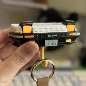 Initial D AE86 light-up keychain key hook key rack storage rack wall decoration suitable for front door, corridor, office (AE86-black and white)