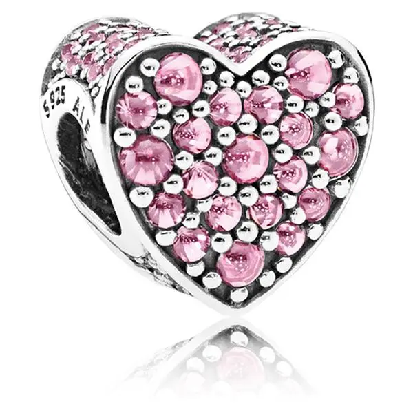 PANDORA Pink Dazzling Heart Charm - 792069PCZ