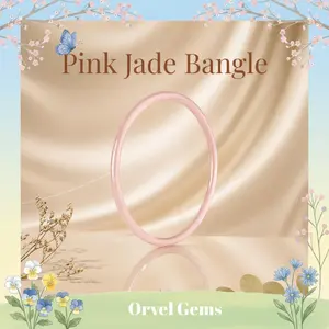 Pink Jade Bangle Bracelet  | Elegant Soft Pink Jade Bracelet | Minimalist Stackable Crystal-Inspired Jewelry Gift for Her