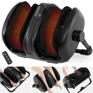 Costway Foot Massager with Heat, Remove Control, 2 Vibration Options, 5 Mode & 5 Compression Intensity, 360°Adjustable Stand, Electric Foot Massager, Shiatsu Feet Massager for Calf Arm Relax