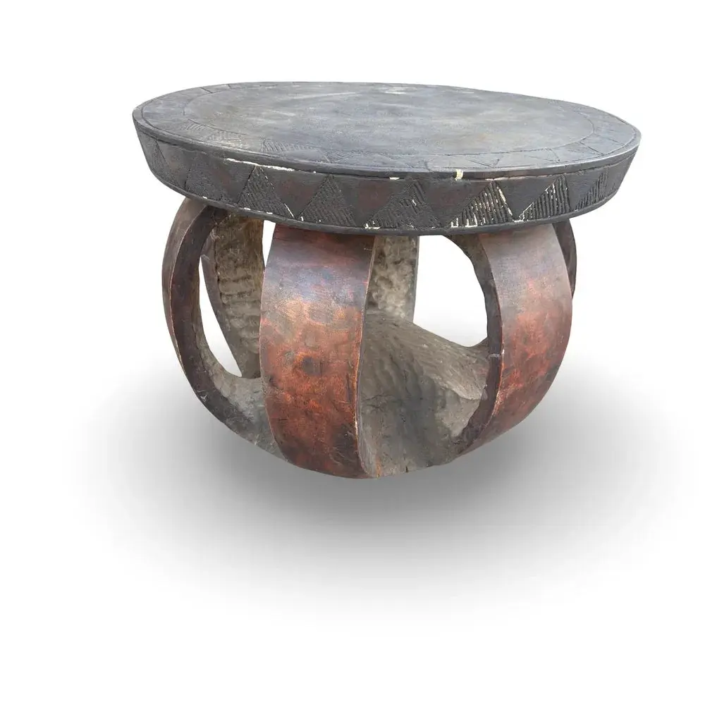 Vintage African Carved Wooden Stool