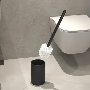 Ergonomic Toilet Brush Set with Stand, Long Handle Floor Standing Bathroom Cleaner, Modern Bath Decor Cleaning Accessories, Bathroom Accessory, Bathroom Cleaning Tool