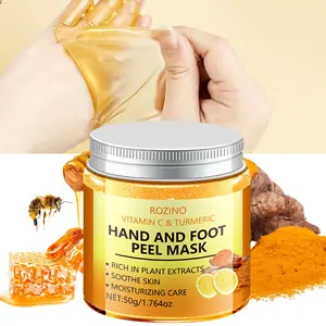 50g Vitamin C turmeric hand and foot Mask, rich in plant essence, soothes the skin, deeply moisturizes, softens keratin, brightens complexion, improves roughness, essential for hand and foot care