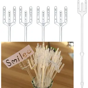 30 Pack 9.5 inch Plastic Straight Head Flower Card Photo Holder Picks for Floral Arrangement Bouquet Wedding Decoration