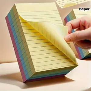 100/200 Pcs Line Sticky Notes, 4 Colors Portable Student Note Marking Stickers, Sticky Labels, Self-Adhesive Easy Stick Notebook for Office Home School