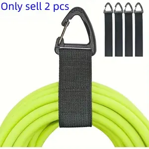 2 Piece Climbing Buckle Gravity Cargo Nylon Tie Straps, Self-Adhesive Velcro Strap, Hose Storage Organizer, Suitable for Tools Cables Ropes Bags
