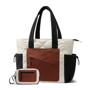 [Women's Laptop Handbag Large]  [Soft Down Handbag with Cup Pouch]  [Working Shoulder Bag]  [Everyday Shoulder Bag]  [Lightweight Down Bag]  [Comfortable for both work and everyday use]