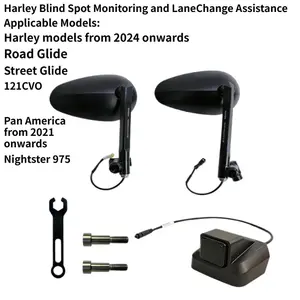 New Rearview Mirror Alert Radar, Blind Spot Monitor, Aluminum Alloy, No Drilling Required, Motorcycle Accessories