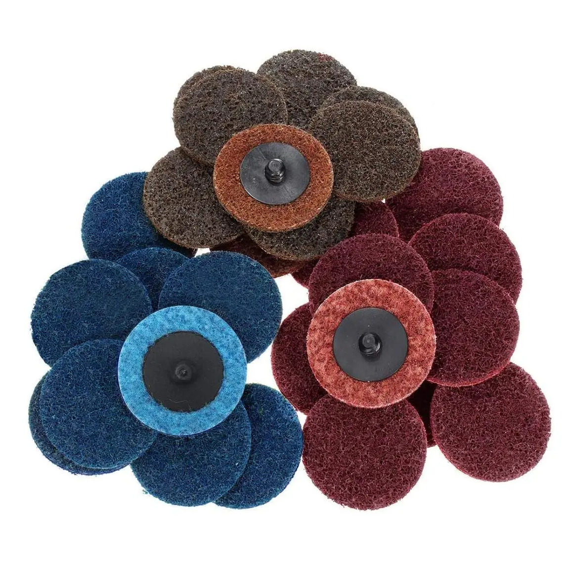 Maverick Abrasives  Rolloc Surface Conditioning Discs (2" & 3")  Coarse, Medium & Very Fine - Quick Change Discs for Grinding, Deburring & Finishing, Type R Twist-On  Non-Woven