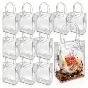 Gift Bag with Handle, 10/20/30pcs Reusable Clear PVC Gift Bag, Durable Party Favor Tote for Wedding & Birthday, Wedding Party Packaging