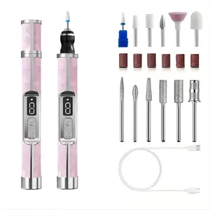 Compact nail drill with professional nail salon machine, UV nail light, electric nail file and LED screen, suitable for acrylic nails