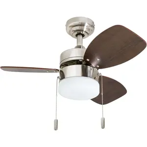 Honeywell Ocean Breeze 30 Inch Indoor Ceiling Fan with Light, Brushed Nickel