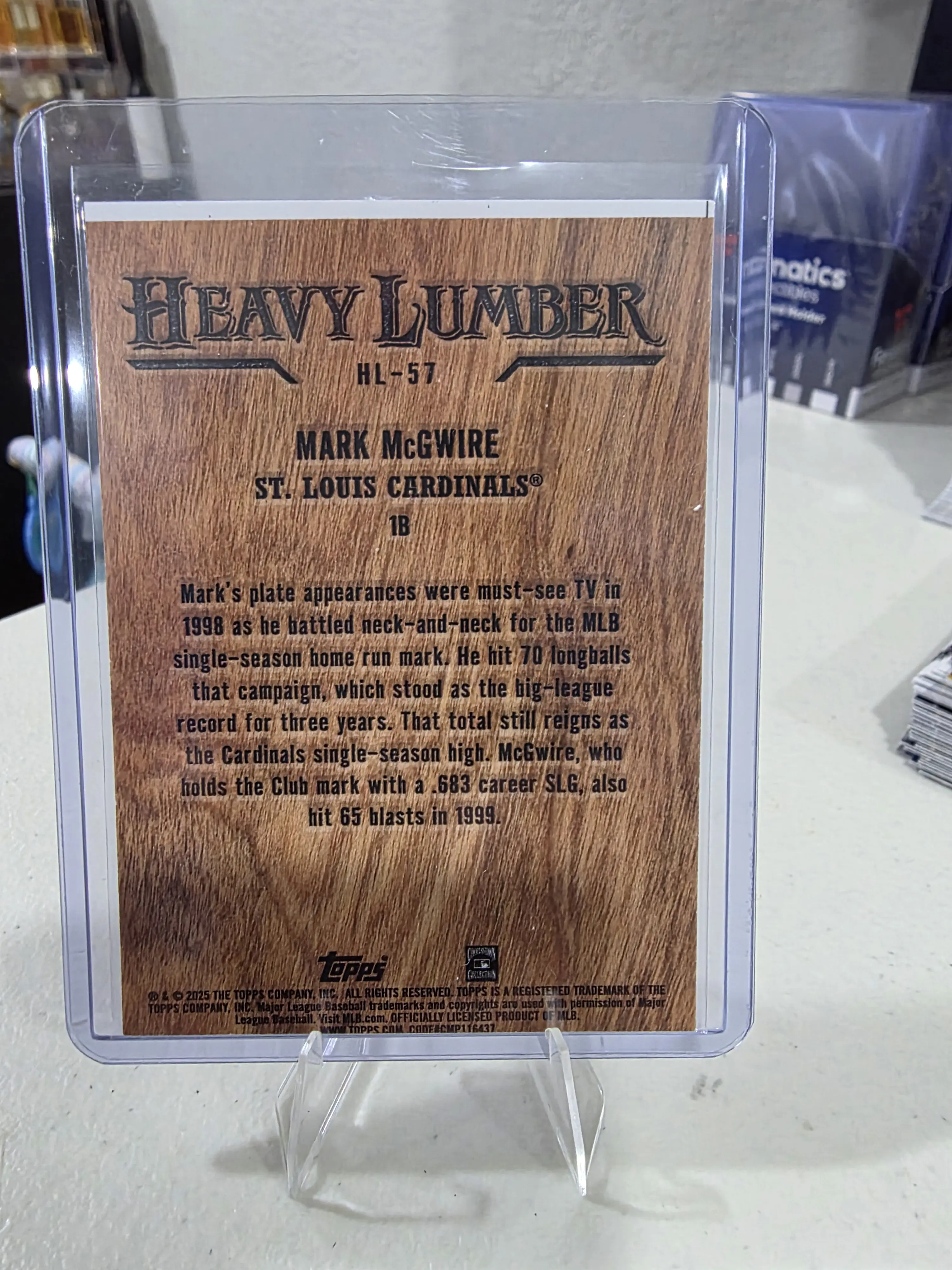 Topps Mark McGwire #HL-57 2025 Update Heavy Lumber Baseball Card Legendary  Player Iconic Design Unique Texture - TikTok Shop