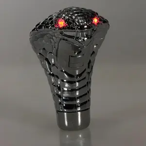 2026 Universal Chrome Red Blue LED Eyes Car Cobra Manual Gear Shift Knob Snake Shifter  car stuff  Car decor