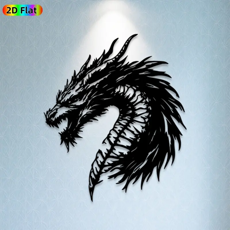 1pc Dragon Head Metal Wall Art,Dragon Head Statue Mural, Ideal Gift for Halloween, New Year, Dragon Decor Enthusiasts, Rust-Resistant Metal Wall Decor Wall Sculptures, Perfect for Living Room Wall & Garden Fence Dragon Enthusiasts