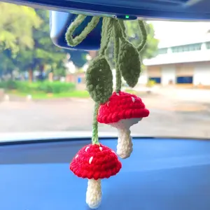 Cute Mushroom Design Car Rearview Mirror Hanging Ornament, Car Mirror Hanging Decoration, Car Interior Decoration Accessories, Car Interior Decorative