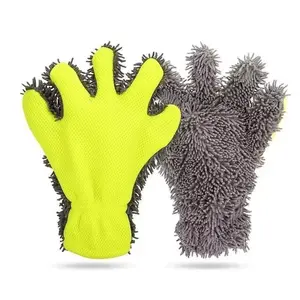 Joytutus 5-Finger Chenille Wash Mitts Waterproof Microfiber Gloves for Scratch-Free Quick Car & Wheel Cleaning Premium Five-Finger Design Car Detailing Tools Car Detailing Products