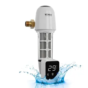 VEVOR Auto Flush Sediment Filter, 36 GPM Spin Down Water Filter with Touch Screen, 6Th Gen Backwash System, Bi-Side Scraper, 360 °   Install Whole House Pre Filter, Pressure Gauge, 1" MNPT, 3/4" FNPT