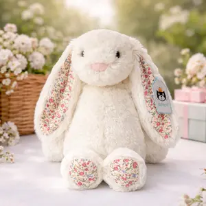 Jellycat Blossom Bunny Pink Plush – Ultra Soft Cuddly Bunny, Adorable Floral Ear Stuffed Animal Gift Everyone Loves