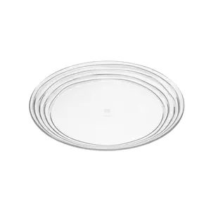 360 Stand Small Stylish Traditional Acrylic Dinnerware, 4-Piece Heavy-Duty Serving Salad Plate Set