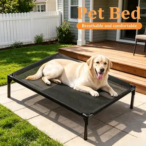 Chew Resistant Elevated Dog Bed,outdoor dog bed, Breathable Mesh Cooling Raised Pet Cot with Non-Slip Feet, Waterproof Easy Wash Outdoor Camping Travel Pet Bed All Season Suitable bedding puppy