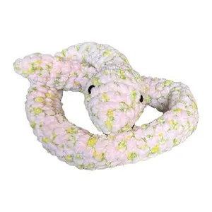 Crochet 2+ Foot Snake Plushie - Lt Pink