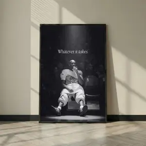 Kobe Bryant Whatever It Takes Poster, Basketball Motivation Wall Art, Black and White Sports Print, Mamba Mentality Gym Decor Athlete Poster( Unframed - Print Only )