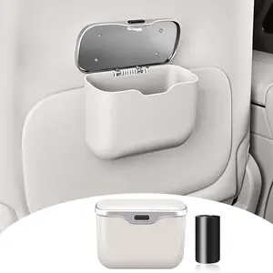 HOLDCY Car Trash Can, Waterproof Multi‑Functional Auto Trash Bin for Door/Console/Seat Back, Universal Vehicle Garbage Can for Car/Truck/SUV Drivers (White)