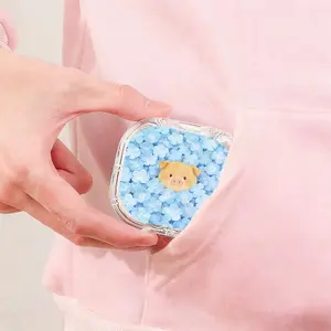 Blue Floral Brown Pig Printed Retainer Box Healing Style Denture Storage Case Adult Kids Universal Orthodontic Retainer Box Lightweight Portable Invisible Aligner Case