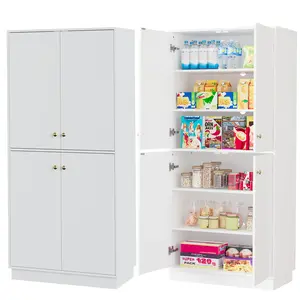 67” Tall Pantry Cabinet – Adjustable Shelves, Large Food Hutch with Anti-Tip Kit, Kitchen Storage for Dining or Living Room