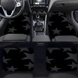 4pcs Star Pattern Car Floor Mats, Premium Quality, Exquisite Sparkling Star Pattern, Dreamy Romantic Appearance, Universal Fit for All Car Models, Perfect Stylish Accessory for Interior Protection and Personality Enhancement
