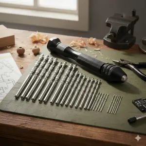 Professional Mini Hand Drill Set, Precision Tools for Model Making, Jewelry Crafting, DIY & Repair. Non-Slip Durable Portable Rotary Tool with Keyless Chuck. Efficient Drilling for Multiple Materials. 11-Piece or 26-Piece Options Available.