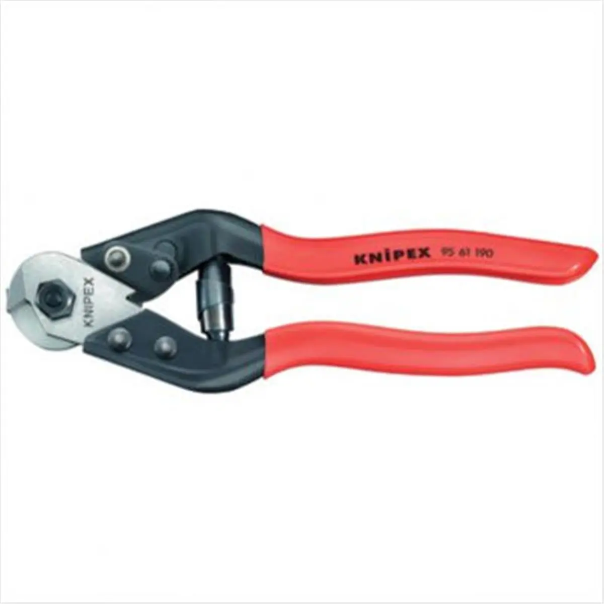 Knipex 5/32" Rod Iron Wire Rope Cutter Tool - Factory Tested, Hardened Steel Angular Blades, Opening Spring Latch, Clean Cuts for Ropes and Steel Cables