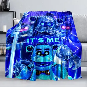 Five Nights At Freddy's Flannel Blanket Game Throw Blanket Bear BlanketLightweight Air-conditioning Blanket for Boy Girl Men Women 40x50''