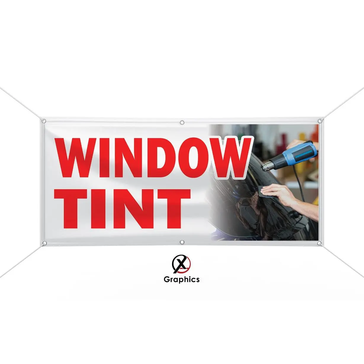 Window Tint Vinyl Banner advertising Sign Full color any size Indoor Outdoor Advertising Vinyl Sign With Metal Grommets Glass Tinting