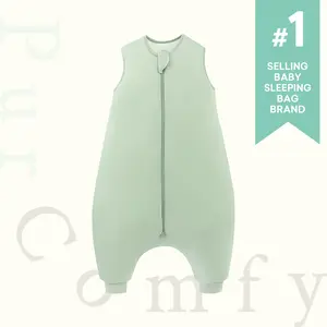 PurComfy Supersoft Toddler Sleep Sack with Feet, 1.0 TOG Premium Bamboo Viscose Sleep Bag Walker with Legs, 2-Way Zipper pajamas, Wearable Sleepwear with Legs, (6Months-4T)