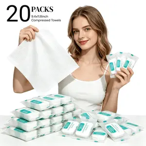 Compressed Towels,Disposable Towel Thicker(11.8" x9.4") 20/40/60/80/10/120/200 Bulk Set Disposable Compressed Washcloths for Travel & Camping, Soft Compressed Face Towels for Daily Use & Camping Essentials