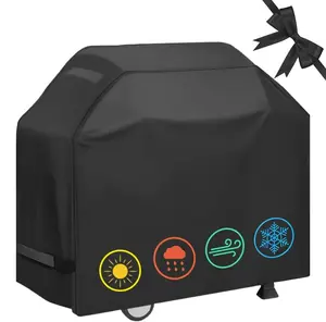 Grill Cover, Waterproof BBQ Grill Cover, 58 inch Rip-Proof and Anti-UV Barbecue Gas Grill Cover Compatible for Weber Char-Broil Nexgrill Grills and More